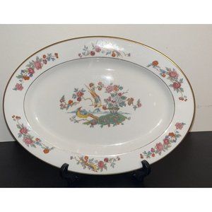 VTG Lamberton Ivory China Audubon Pattern 12 Inch Oval Platter Granny Core